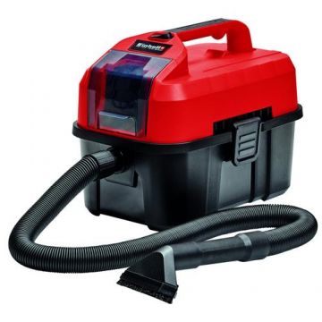 Aspirator PXC Einhell, TE-VC 18/10 Li-Solo, vas colectare 10 L, 90 mbar, 2 m furtun, livrat fara acumulator si incarcator