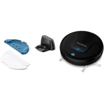 Aspirator robot Rowenta RR8275WH X-Plorer Serie 45, autonomie 150 minute, Wi-Fi, mop, 3 moduri de curațare, Negru