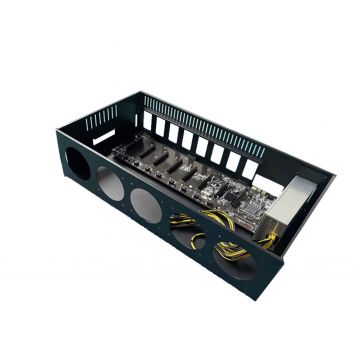 Carcasa Rig Minat tip Server 8 GPU, Placa de baza S37, CPU, 8 GB DDR3, SSD 128 GB, 5 Ventilatoare