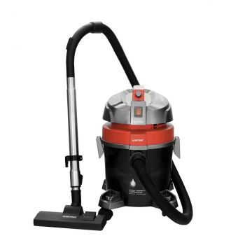 Aspirator cu filtrare prin apa Albatros Aqualtys Orange, 1600 W, Umed/uscat, 7.2 L (praf)/3 L (lichide), Filtru de microparticule, Reglaj putere, Perie pentru aspirare lichide, Gri inchis/Portocaliu