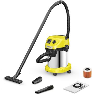 Aspirator Karcher WD 3 P S V-17/4/20, cu sac, 1000W, 17L, Galben/Negru/Argintiu