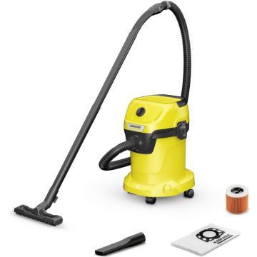 Aspirator Karcher WD 3 V-17/4/20, cu sac, 1000W, 17L, Galben/Negru