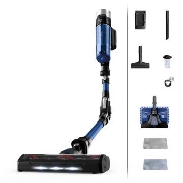 Aspirator vertical Tefal  X-FORCE FLEX 9.60 TY20C4WO, Autonomie 45 minute, Iluminare LED, Afisaj control SMART, Recipient 0.4 l (Albastru/Negru)