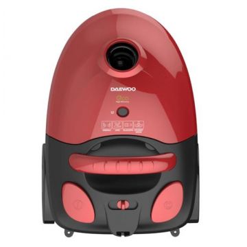 Aspirator Daewoo cu sac de hartie RC-230R-3, 700 W, capacitate sac 2 litri, cotrol putere variabil, tub telescopic, furtun rotativ 360 grade (Rosu)