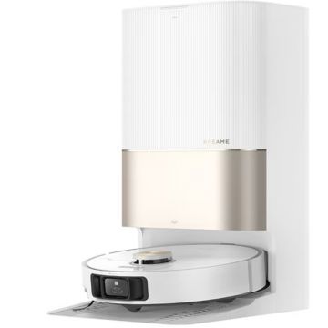 Aspirator robot Dreame X40 Ultra Complete RLX63CE-2, Aspirare uscata si cu spalare, 12000 Pa, Capacitate praf 3.2l, Rezervor apa 4.5 l, Curatare si uscare automata mop, Golire automata recipient praf, Wifi, Alb
