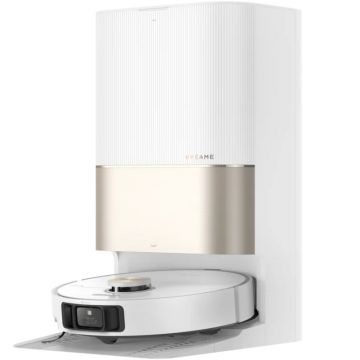 Aspirator robot Dreame X40 Ultra RLX63CE, Aspirare uscata si cu spalare, 12000 Pa, Capacitate praf 0.3l/3.2l, Capacitate apa 80ml/4.5l, Golire automata praf, Autocuratare si uscare mop, Alb