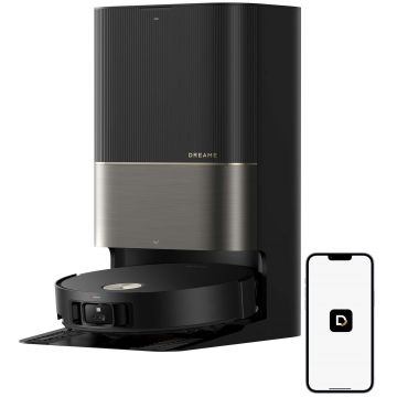 Aspirator robot Dreame X50 Ultra RLX85CE-6-BK, Aspirare uscata si cu spalare, Capacitate praf 3.2l, Capacitate apa curata 4.5l, Reumplere automata solutie curatare, Negru