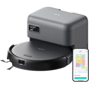 Aspirator robot eufy Robot Vacuum C10, 4000 Pa, Autonomie 120 minute, Wi-Fi 2.4Ghz, Sac statie 3 l, Navigatie Lidar, 4000 Pa (Gri)