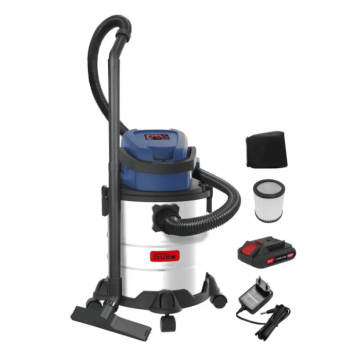 Aspirator umed uscat cu acumulator NTS 18-201-05 Gude 58582, 18 V, 2 Ah, 20 L