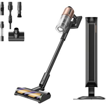 Aspirator vertical Dreame Z20 Station VZV25A, 26000 Pa, Autonomie 90 min, Statie golire automata praf, Perie Omni-Brush cu iluminare, Negru
