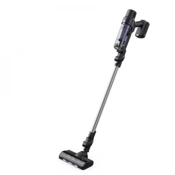 Aspirator vertical Rowenta X-Pert 7.60 RH6A35WO, 140 W, 0.44 l, Autonomie 45 min, Tehnologie ciclonica, Negru/Violet