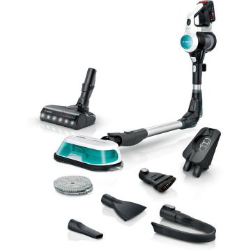 BOSCH Aspirator vertical Bosch Unlimited 7 ProHygienic Aqua BCS71HYG4, baterie 3 Ah,3, dispozitiv 2 în 1 care combină funcțiile de aspirare și ștergere umedă, DynamicAqua Mop, Alb