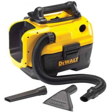 Dewalt Aspirator DeWalt DCV584L, pentru suprafete uscate si umede cu sursa de alimentare duala compatibil cu acumulator , 300 W,  filtru lavabil HEPA, Galben-Negru