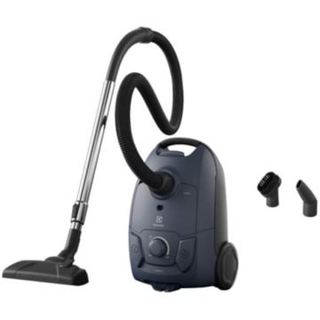 Electrolux Aspirator cu sac Electrolux Seria 300 EB31C1DB, 750W, 31% plastic reciclat, filtru HEPA lavabil, tub telescopic, rază de actiune 7,5 m, accesorii 2in1 in bord, Albastru denim