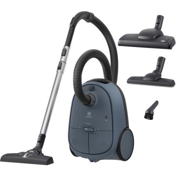 Electrolux Aspirator cu sac ELECTROLUX Seria 600 EB61C4DB, max 850 W, eficienta filtrare 99,99%, perie multisuprafete, perie parchet, perie Turbo, duza 3-in-1, 73 dB, Albastru denim