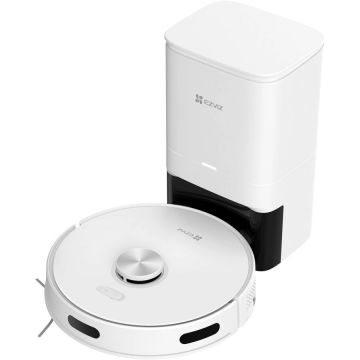 EZVIZ Aspirator Robot EZVIZ RE5 PLUS, cu Statie de Autocuratare, 45 W, uscat si umed, Wi-Fi, Alb