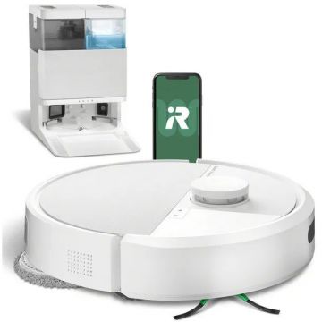 iRobot Roomba Plus 405 Combo + AutoWash dock - alb - Aspirator robot cu mop