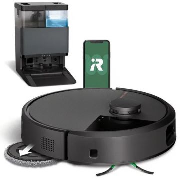iRobot Roomba Plus 505 Combo + AutoWash dock - negru - Aspirator robot cu mop