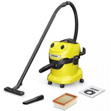 Karcher Aspirator umed/uscat Karcher WD 4 V-20/5/22, 1000W, Galben/Negru Karcher Aspirator umed/uscat Karcher WD 4 V-20/5/22, 1000W, Galben/Negru