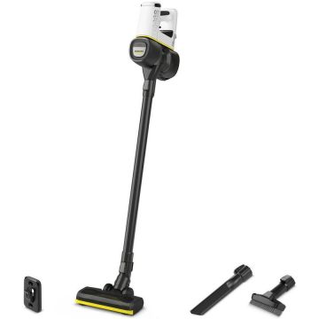 Karcher Aspirator vertical Karcher VC 4 Cordless myHome, 1.198-630.0, 140 W, 2 trepte de viteza, 21,6 V , 2,5 Ah, 650ml, perie activa, Alb/Negru