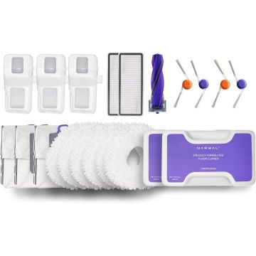 NARWAL Set accesorii Narwal Freo Z10 Ultra: 1 perie principală, 3 șervețele, 4 perii laterale, 2 soluții de curățare, 3 saci de praf, 2 filtre HEPA, 3 straturi interioare