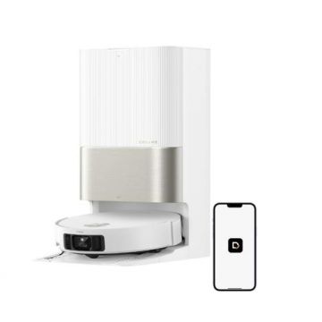 Robot de aspirare Dreame X50 Ultra RLX85CE-6-WH , detectare AI a obstacolelor și navigare la 360°, comanda vocala, depasire obstacol de 6CM, aspirare 20000Pa, perie dubla anti-incurcare (Alb)