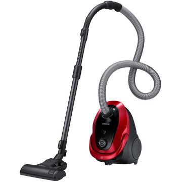 Samsung Aspirator cu sac Samsung VC07M25E0WR, 2.5 l, 750 W, Tub telescopic, Accesorii 2 in 1, Rosu