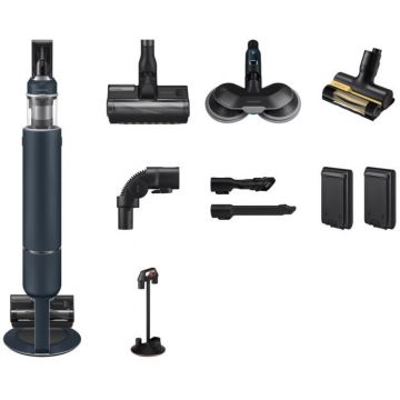 Samsung Aspiratorul vertical fără fir Samsung Bespoke Jet Plus Pro Extra VS20B95973B/WA, 580 W, Multi-ciclonic Jet Cyclone,  HexaJet Motor, Albastru
