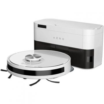AENO Aspirator robotic Aeno ARC0006S, 4000Pa, 3000 mAh, 120 m2, Mapare, Wi-Fi, Comenzi vocale, Autonomie până la 120 min, Alb