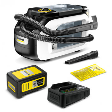 Aparat cu spalare prin injectie-extractie Karcher SE 3-18 Compact Home Battery, 184W, 1.7/2.9L, 18V (Negru/Alb)