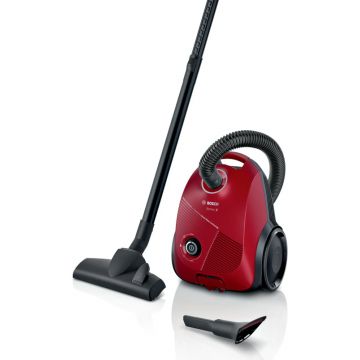 Aspirator Bosch Seria 2 BGBS2RD1, cu sac, 600W, 3.5L, Rosu