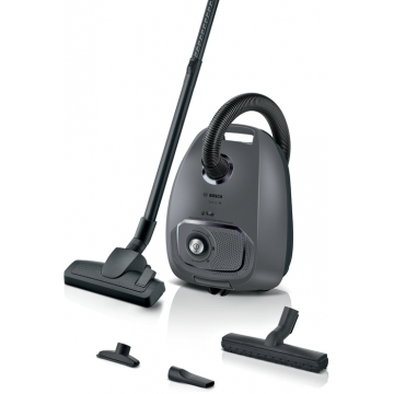 Aspirator cu sac BOSCH BGL41GR3H, 600 W, Sac 4 l, Filtru HEPA, Cablu retractabil 8m (Grafit)
