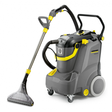 Aspirator cu spalare prin injectie-extractie profesional Karcher Puzzi 30/4, Pulverizare - 4bar, Turbina 1200W (Gri/Galben)
