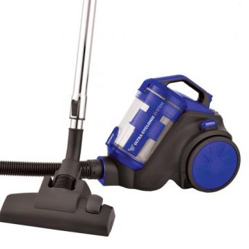 Aspirator fara sac Daewoo RCC-120B-1, 800 W, recipient colectare 1.5 litri, putere aspirare 140 W, aspiratie ciclonica (Albastru)