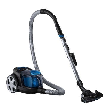 Aspirator fara sac Philips PowerPro Compact FC9331/09, 750W, PowerCyclone 5, Perii TriActive, Parchet, Filtru Anti-Alergic ECARF, Negru