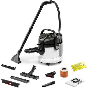 Aspirator Karcher SE 4, Aparat de curatat cu extractie, 1000W, 4L, Alb/Negru