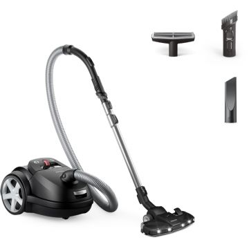 Aspirator Philips Seria 8000 XD8122/10, cu sac, 900W, 4L, Negru