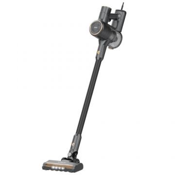 Aspirator vertical 2 in 1 Samus Sticky 61 Eco Gold LED, 600 W, Perie motorizata LED, Filtru HEPA, Rezervor 0.8 l (Gri/Auriu)