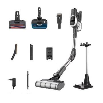 Aspirator vertical fara fir 2-in1 cu mop Jimmy JV9 Pro Aqua, 500W, 160AW, 4 moduri aspirare, autonomie 65 min, afisaj Smart LED (Gri)