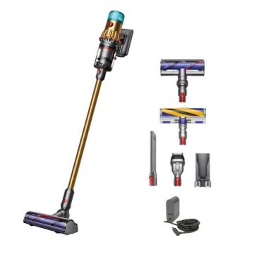 Aspirator vertical fara fir Dyson V12 Slim Detect Absolute 448870-01, 545 W, cu filtru HEPA, autonomie 60 de minute, 3 moduri de curatare (Auriu)