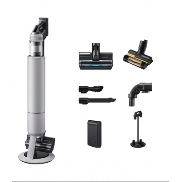 Aspirator vertical Samsung Bespoke AI Jet Lite Pet VS80F28DLP/WA, 770 W, Putere aspirare 280W, Motor HexaJet Inverter, Filtrare HEPA, WiFi, AI Cleaning 2.0, Jet Dual Brush+, Perie Pet+, Autonomie 60 min (Gri)