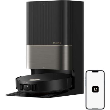 Dreame Robot de aspirare Dreame X50 Ultra Complete RLX85CE-4-BK, detectare AI a obstacolelor si navigare la 360°, comanda vocala, depasire obstacol de 6CM, aspirare 20000Pa, perie dubla anti-incurcare, Negru