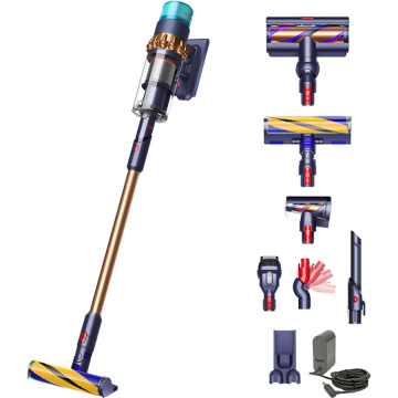 DYSON Aspirator vertical fara fir Dyson Gen5 Detect Absolute 447002-01, autonomie 70 de minute, putere aspirare 280 AW, 752 W, 0.77 L, Albastru de Prusia-Cupru intens