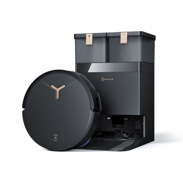 Ecovacs Aspirator robot Ecovacs DEEBOT T50 MAX PRO OMNI G2, Autonomie 200 minute, 18500 Pa, Navigare cu laser, Programare, Asistent vocal, TruEdge 2.0, OZMO Turbo, Negru