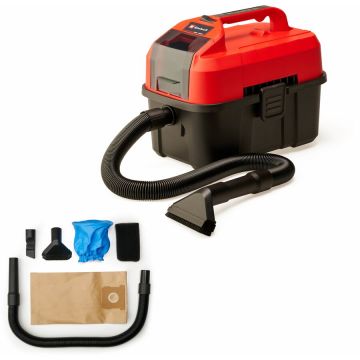 Einhell Aspirator umed/uscat pe acumulator Einhell TE-VC 18/10 Li-Solo, 18 V, tehnologia PXC, 10 l capacitate vas, 90 mbar putere aspiratie, 200 cm lungime furtun, duza 2-in-1 spatii inguste/perie, duza2-in-1 tapiterie/universala, fara acumulator/incarca