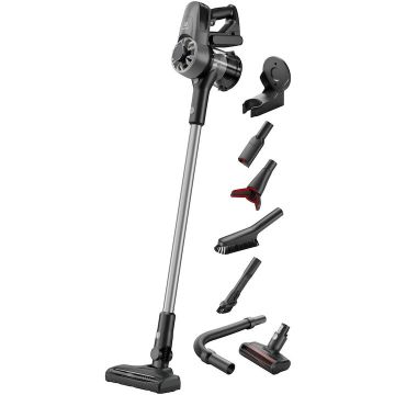 Electrolux Aspirator vertical Electrolux Seria 300, 21.6V, 2000 mAh, recipient praf 0,5l, duza aspirare par animale, duza spatii inguste, duza cu peri lungi zone delicate, 79 dB, autonomie max 40 minute, gri inchis