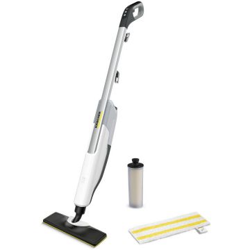Kärcher Mop de curatat cu aburi Karcher SC 2 Upright, 1.513-500.0, 1600W, controlul debitului de abur, reglare in doi pasi, in functie de tipul de pardoseala, cartus de detartrare, Alb-Negru