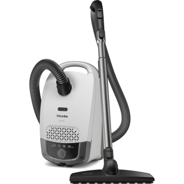 Miele VC Aspirator Miele cu sac, Guard S1 Parquet Flex BRWS, buton rotativ cu 4 trepte, tub de aspirare EasyLock, sac 3.5l, cablu 7.5 m, 890 W, alb,