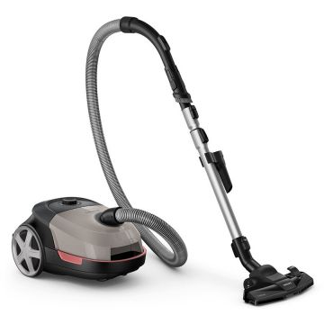 Philips Aspirator cu sac Philips XD5122/10, 4l, 900W, filtru HEPA, 77 db, cap de aspirare TriActive, Bej-Negru