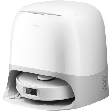ROBOROCK Robot de aspirare Roborock Qrevo Curv 5A1 QRCS02-00, 18500 PA, tehnologie HyperForce, sistem Dual Anti-Tangle, dock multifunctional 3.0, autocuratare cu apa fierbinte, uscare cu aer cald, Alb